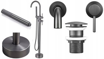 Bateria Wannowa Gun Grey Szary Umywalkowa - Zestaw Premium - CHDE