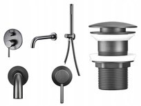 Bateria Wannowa Podtynkowa Szary Gun Grey - Zestaw