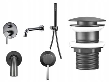 Bateria Wannowa Podtynkowa Szary Gun Grey - Zestaw - CHDE