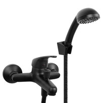 Bateria wannowa ścienna prysznicowa natryskowa czarna- Yoka