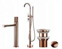 Bateria wannowa stojąca Miedziana - Zestaw PREMIUM