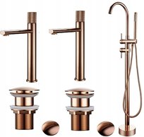 Bateria wannowa wolnostojąca MIEDZIANA - Zestaw PREMIUM