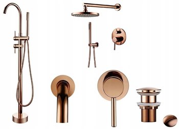 Bateria Wannowa Wolnostojąca Miedziana - Zestaw Premium - CHDE