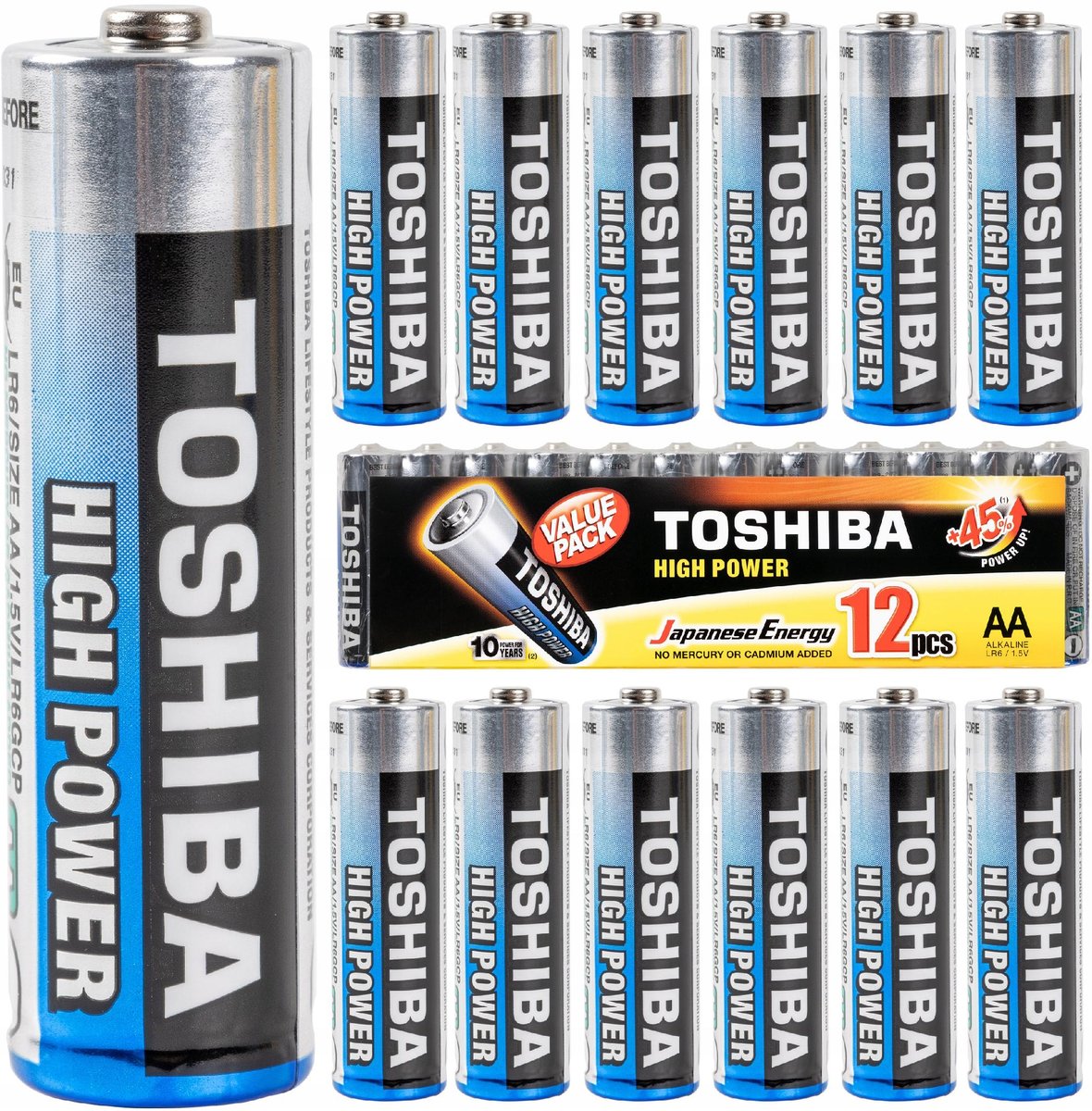 Zdjęcia - Bateria / akumulator Toshiba Baterie Alkaliczne Paluszki Aa Lr6 12 Szt.  1,5V High Power +45 