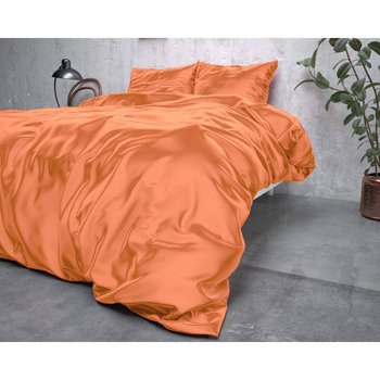 Bawełniana Beauty Skin Care Pastel Orange pastelowa pomarańczowa pościel 200x220 z jedwabiem, wysokiej jakości komplet pościeli dla dwóch osób do pielęgnacji skóry - Sleeptime