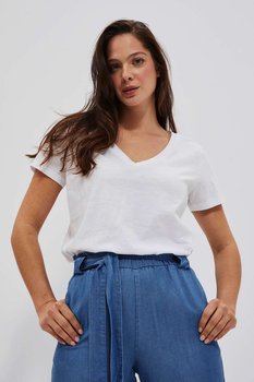 Bawełniana bluzka z dekoltem w serek-XL - Moodo