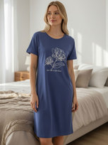 Bawełniana koszula nocna granatowy S