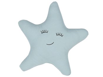 Bawełniana poduszka dla dzieci gwiazda 40 x 40 cm niebieska BHOPAL - Beliani