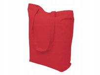 BAWEŁNIANA TORBA NA ZAKUPY 48x12x42 cm CZERWONA 145g EKO Z DŁUGIM UCHWYTEM