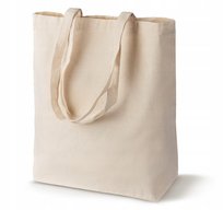 BAWEŁNIANA TORBA ZAKUPOWA 42x8x38 cm ECRU 280g GRUBA WYTRZYMAŁA EKOLOGICZNA