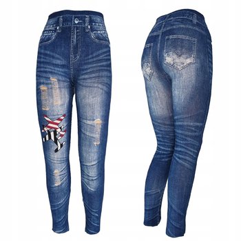 Bawełniane Leginsy Jeans Spodnie Modne Wzory Dziury Wysoki Stan Wiosenne - Dajmo