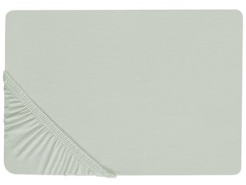 Bawełniane prześcieradło z gumką 180 x 200 cm jasnozielone JANBU - Beliani