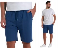 Bawełniane Szorty Dresowe Krótkie Spodenki Niebieskie Gładkie MORAJ L