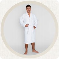 Bawełniany Szlafrok Hotelowy Frotte Z Kołnierzem Classic Unisex 350G/M2 Xxl