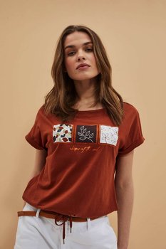 Bawełniany t-shirt z nadrukiem-42 - Moodo