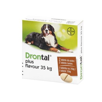 BAYER Drontal PLUS FLAVOUR dla psów pow.35kg 2tabl - Bayer