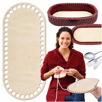 Baza Do Koszyków Na Sztućce 27X12Cm Drewniana Podstawa Do Szydełkowania - Inna marka