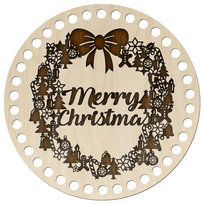 Baza Spód Dno do Koszyka OKRAG Koło do Szydełkowania 20cm z Grawerem Święta