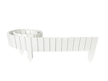 be4nature Rollborder II Elastyczny płot ogrodzeniowy Biały 203 x 10 cm - be4group