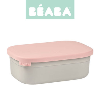 Beaba Lunchbox ze stali nierdzewnej konfigurowalny z silikonową pokrywką i osłoną Powder Pink - Beaba