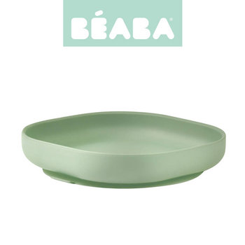 Beaba, Silikonowy talerzyk z przyssawką, sage green - Beaba