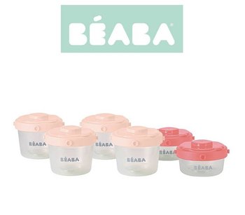 Beaba, Słoiczki, Zestaw - 6 szt., Różowy, 60 ml i 120 ml  - Beaba