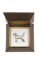 Beagle - broszka z psem w pudełku prezentowym, elegancki pin, wpinka do klapy marynarki marki Art-Dog