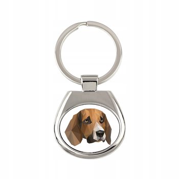 Beagle pies geometryczny Brelok Breloczek metal - Art-Dog