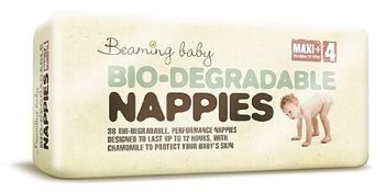 Beaming Baby, Ekologiczne pieluszki jednorazowe, rozmiar 4, Maxi plus, 9-15 kg, 34 szt. - Beaming Baby