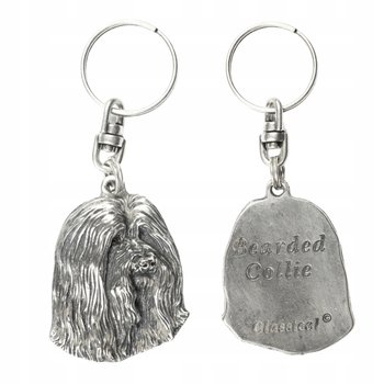 Bearded Collie, Highland Collie - Posrebrzany Brelok Z Psem W Pudełku Ozdobnym, Ozdoba Torebki, Zawieszka Do Plecaka Marki Art-Dog - Art-Dog