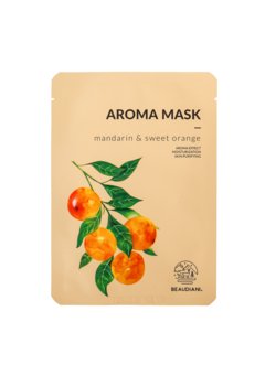 Beaudiani, Aromaterapeutyczna maska w płachcie – Mandarynka i słodka pomarańcza - Beaudiani