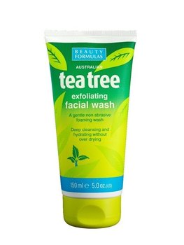 Beauty Formulas, Tea Tree, żel złuszczający do mycia twarzy, 150 ml - Beauty Formulas
