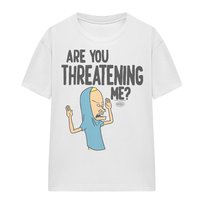 Beavis & Butthead T-Shirt Unisex Dla Dorosłych Are You Threatening Me? (L / Ciepły Biały) Beavis & Butthead