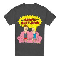 Beavis & Butthead T-Shirt Unisex Dla Dorosłych Logo Couch OG (L / Grafitowy) Beavis & Butthead