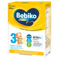 Bebiko Junior 3, odżywcza formuła na bazie mleka dla dzieci powyżej 1. roku życia, 600 g