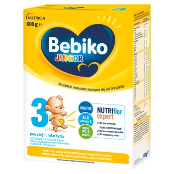 Bebiko Junior 3, odżywcza formuła na bazie mleka dla dzieci powyżej 1. roku życia, 600 g - Bebiko