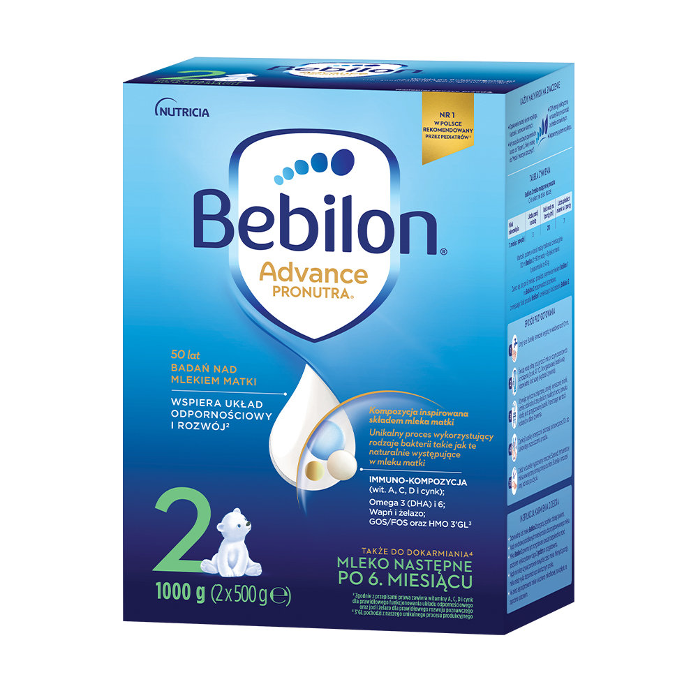 Фото - Дитяче харчування Nutricia Bebilon 2 Pronutra Advance Mleko następne po 6. miesiącu 1000g  (2 x 500 g)