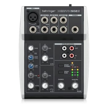 Behringer 502S - 5-kanałowy kompaktowy mikser analogowy z interfejsem USB zaprojektowany specjalnie do obsługi podcastów, streamowania oraz nagrywania - Behringer