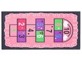 Beliani, Dywan dziecięcy gra w klasy, Honaz, Różowy, 80x150 cm&nbsp;-&nbsp;Beliani