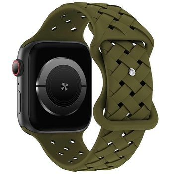 Beline pasek Apple Watch Silicone Woven 42/44/45/49mm oliwkowy /oliver box - Beline