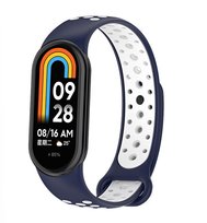 Beline pasek Mi Band 8 design niebiesko-biały /blue-white