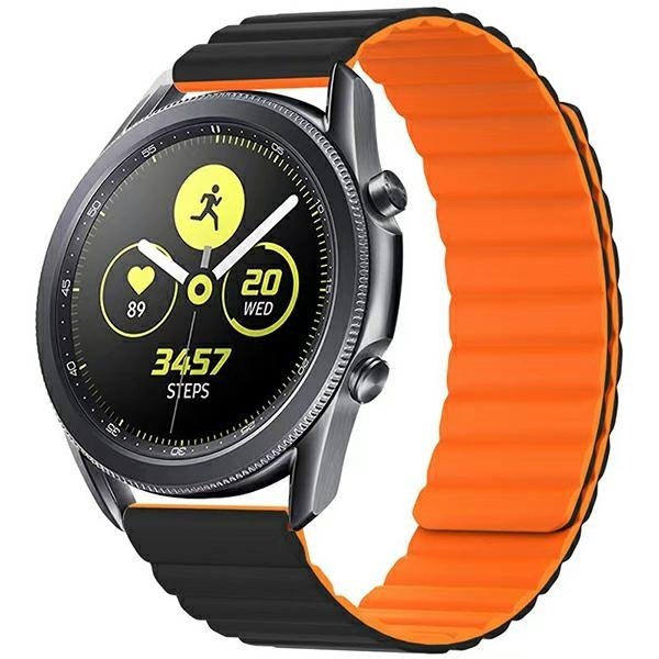 Zdjęcia - Pasek do smartwatcha / smartbanda Magnetic Beline pasek Watch 20mm  czarno-pomarańczowy black/orange 