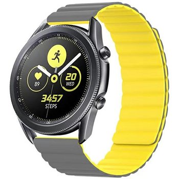 Beline pasek Watch 22mm Magnetic szaro-żółty gray/yellow - Beline