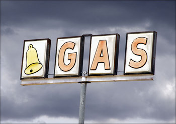 Bell Gas Sign in Truxton, Arizona., Carol Highsmith - plakat 29,7x21 cm - Galeria Plakatu