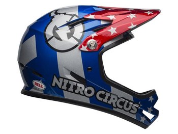 Bell, Kask full face, Sanction, Nitro circus, niebiesko-srebrny, rozmiar XS - Bell