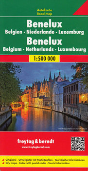 Benelux, Belgia, Holandia, Luksemburg. Mapa 1:500 000 - Opracowanie zbiorowe