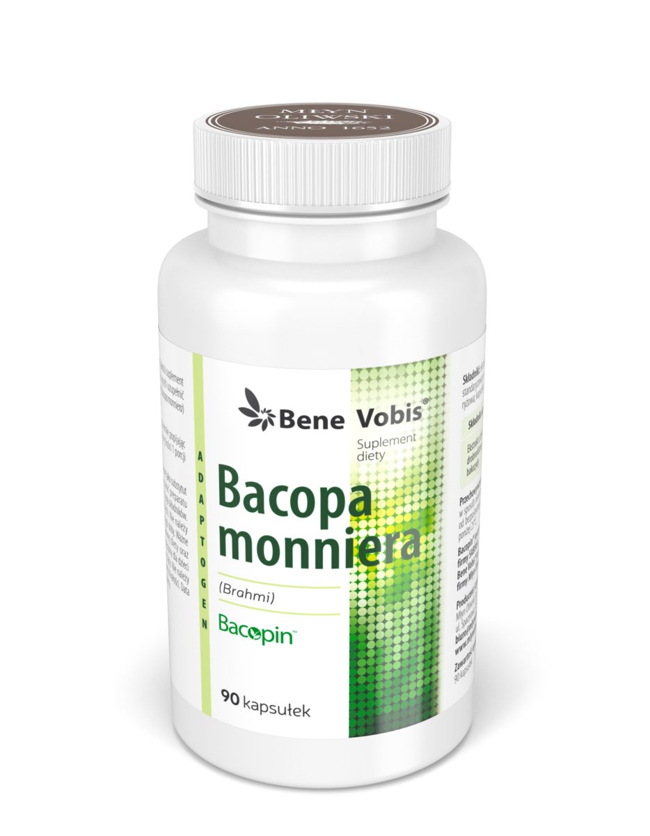 Фото - Вітаміни й мінерали Suplement diety, Benne Vobis, Bacopa Monnieri Brahmi 40 bakozydów, 90 kaps