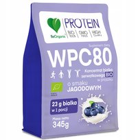 BeOrganic Białko serwatkowe WPC 80 345g JAGODA Regeneracja mięśni SIŁA