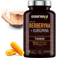 Berberyna + Kurkumina 600 Mg Glukoza Cukier Trawienie Wątroba 90 Dni Wege