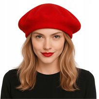 BERET FRANCUSKI DAMSKI WEŁNIANY damski z antenką francuski styl Inna marka